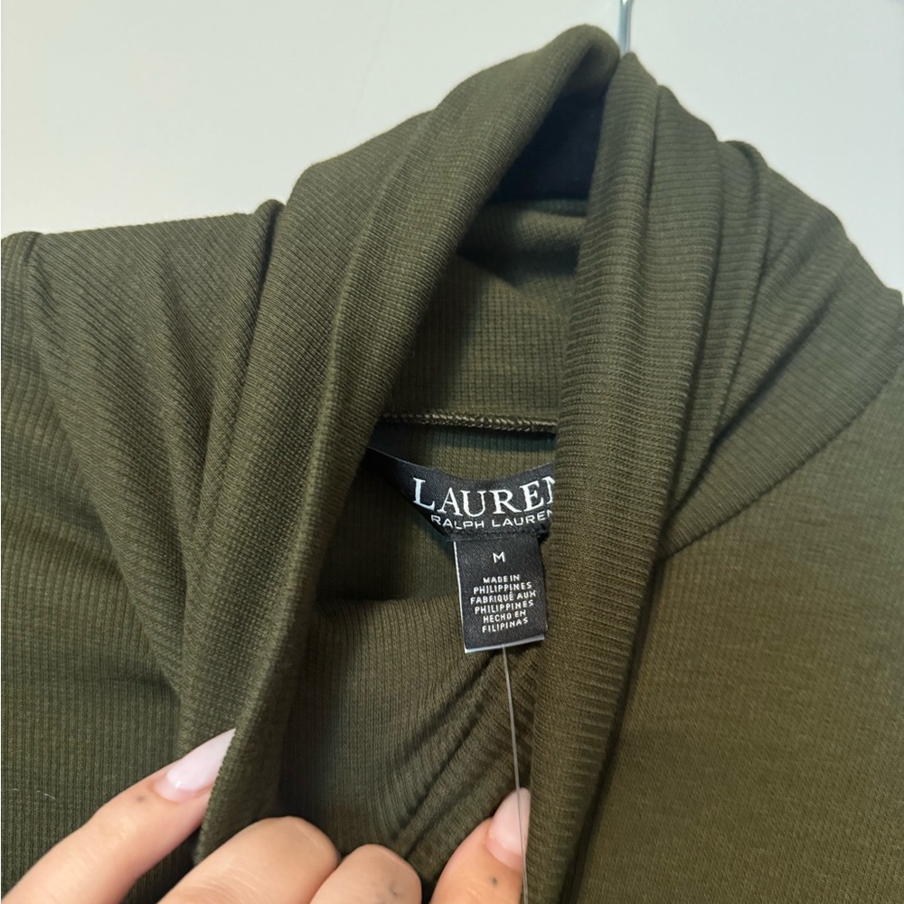 Ralph Lauren twist Olive Green Long Sleeve Tie-Waist Dress - Picture 2 of 3